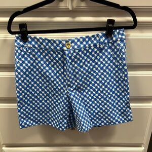 Lily Pulitzer Blue and White Checkered Women's Shorts